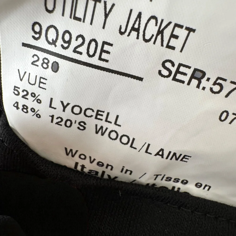 $695 - NWT - Samuelsohn Utility Jacket - Italian Reda 120's Wool - Black - 40